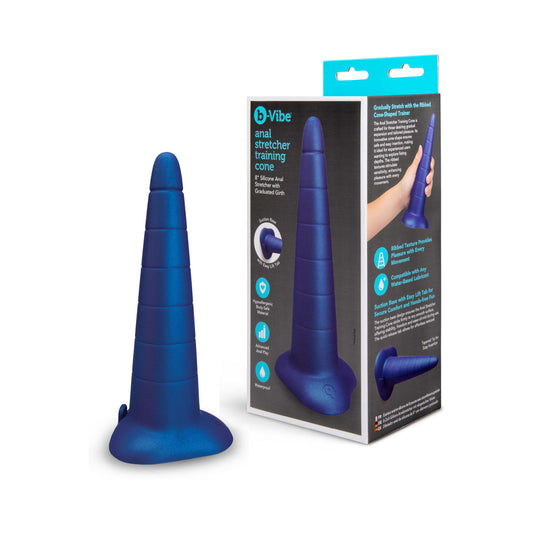 b-Vibe Anal Stretcher Training Cone – Blue – 7.25-Inch Insertable Length