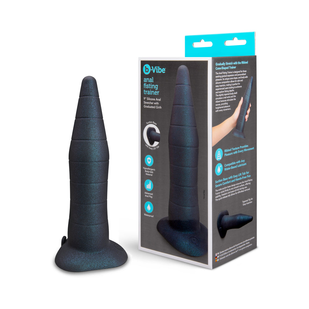 b-Vibe Anal Fisting Trainer with Suction Base – Blue