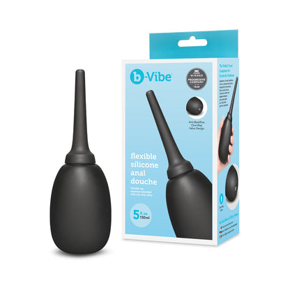 b-Vibe Flexible Silicone Anal Douche – Black