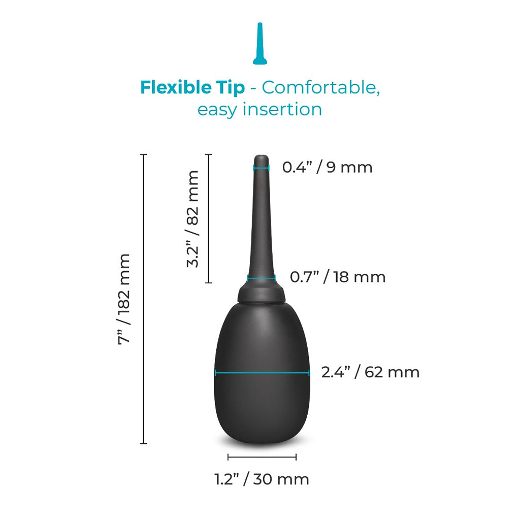 b-Vibe Flexible Silicone Anal Douche – Black