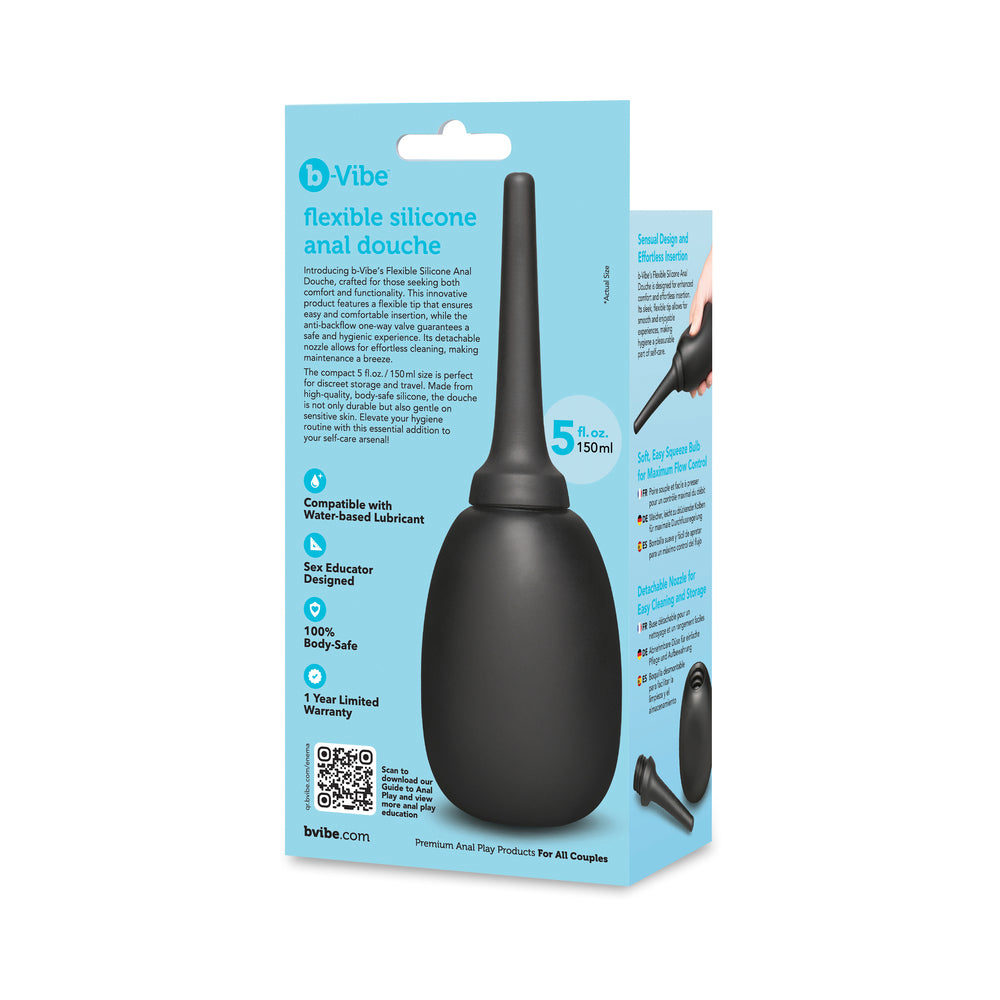 b-Vibe Flexible Silicone Anal Douche – Black