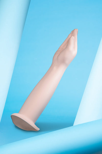 b-Vibe Silicone Hand Fisting Dildo – 16.5 Inch – Vanilla/Ivory/Beige