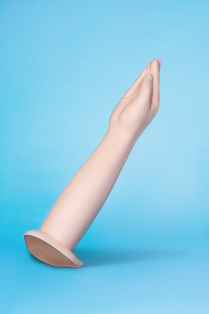 b-Vibe Silicone Hand Fisting Dildo – 16.5 Inch – Vanilla/Ivory/Beige