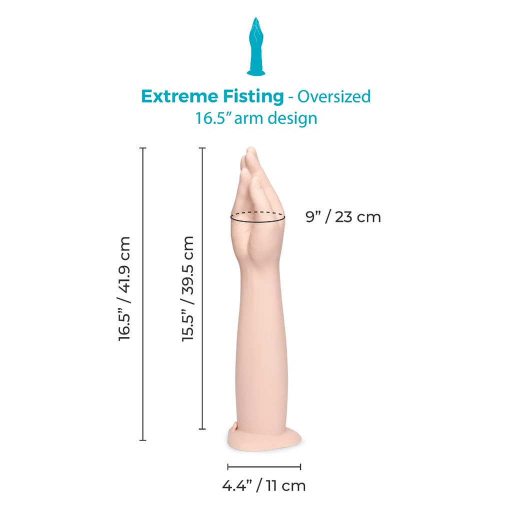 b-Vibe Silicone Hand Fisting Dildo – 16.5 Inch – Vanilla/Ivory/Beige