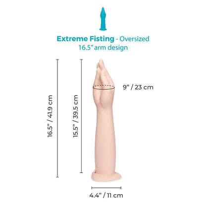 b-Vibe Silicone Hand Fisting Dildo – 16.5 Inch – Vanilla/Ivory/Beige