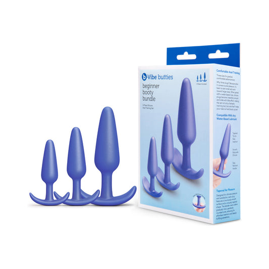 b-Vibe Butties Beginner Booty Bundle – Anal Training Set – Blue