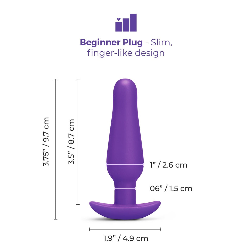b-Vibe Rookie Silicone Anal Plug for Beginners – Purple
