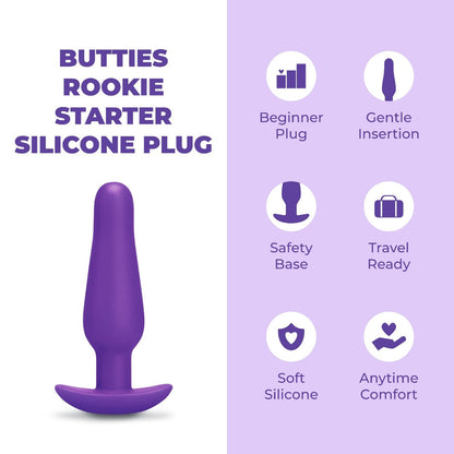 b-Vibe Rookie Silicone Anal Plug for Beginners – Purple
