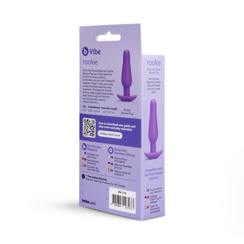 b-Vibe Rookie Silicone Anal Plug for Beginners – Purple