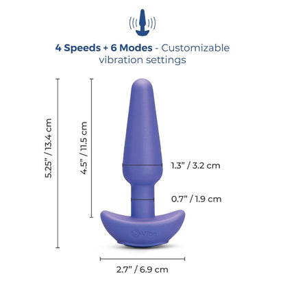 b-Vibe Butties Shake Slimline Vibrating Silicone Plug – Blue