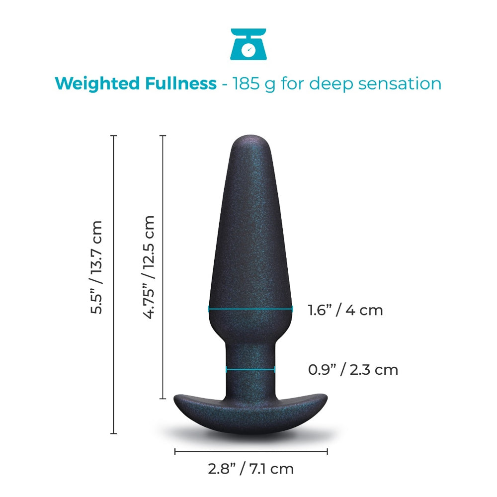 b-Vibe Hefty Weighted Silicone Plug – Black – Advanced Anal Play
