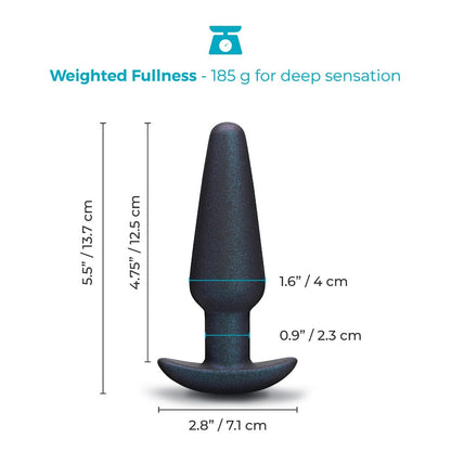 b-Vibe Hefty Weighted Silicone Plug – Black – Advanced Anal Play