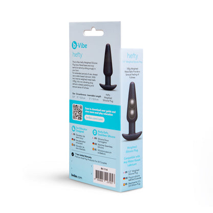 b-Vibe Hefty Weighted Silicone Plug – Black – Advanced Anal Play