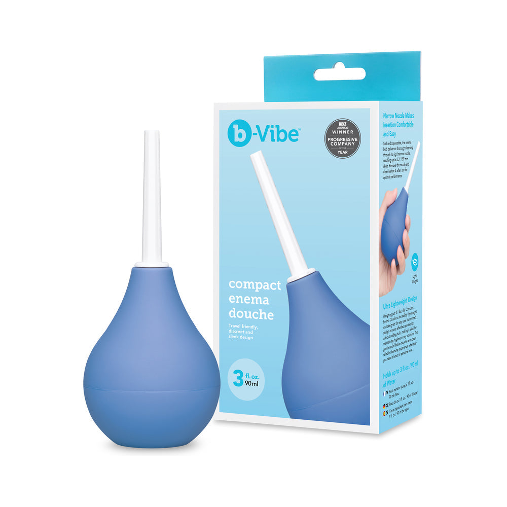 b-Vibe Compact Enema Douche – Blue – Travel-Friendly Design