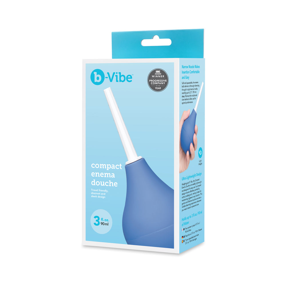 b-Vibe Compact Enema Douche – Blue – Travel-Friendly Design