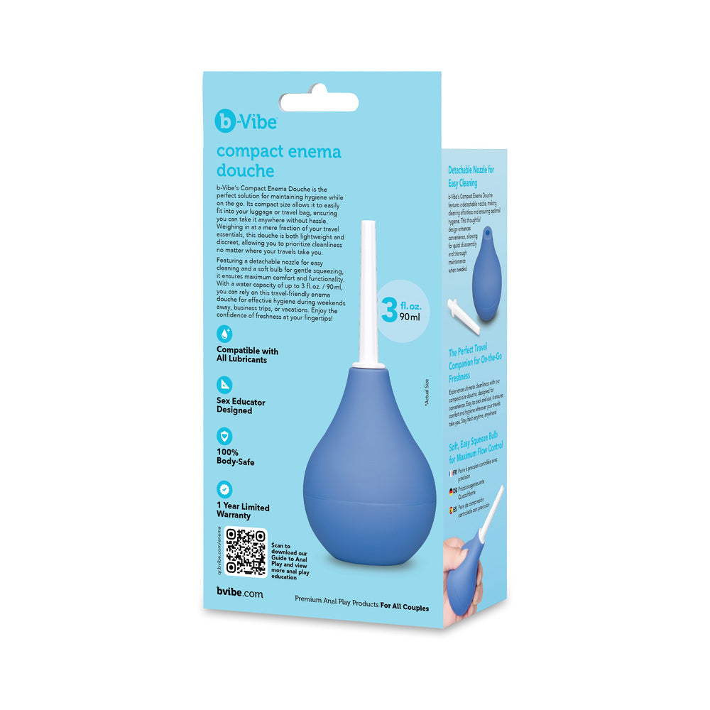 b-Vibe Compact Enema Douche – Blue – Travel-Friendly Design