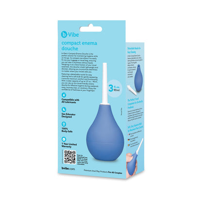 b-Vibe Compact Enema Douche – Blue – Travel-Friendly Design