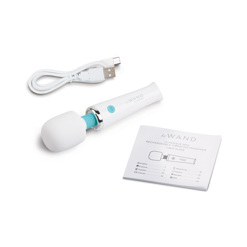 Le Wand Classique Mini Rechargeable Wand Massager – White