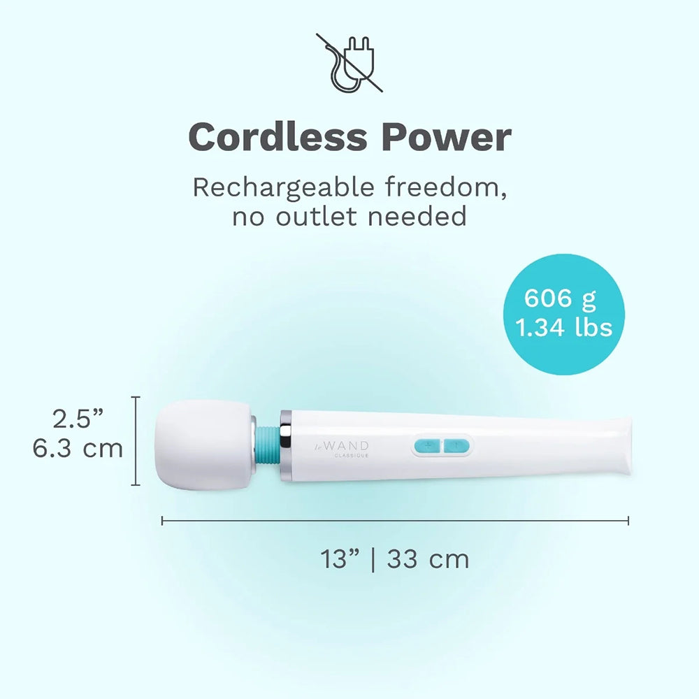 Le Wand Classique Rechargeable Wand Massager – White