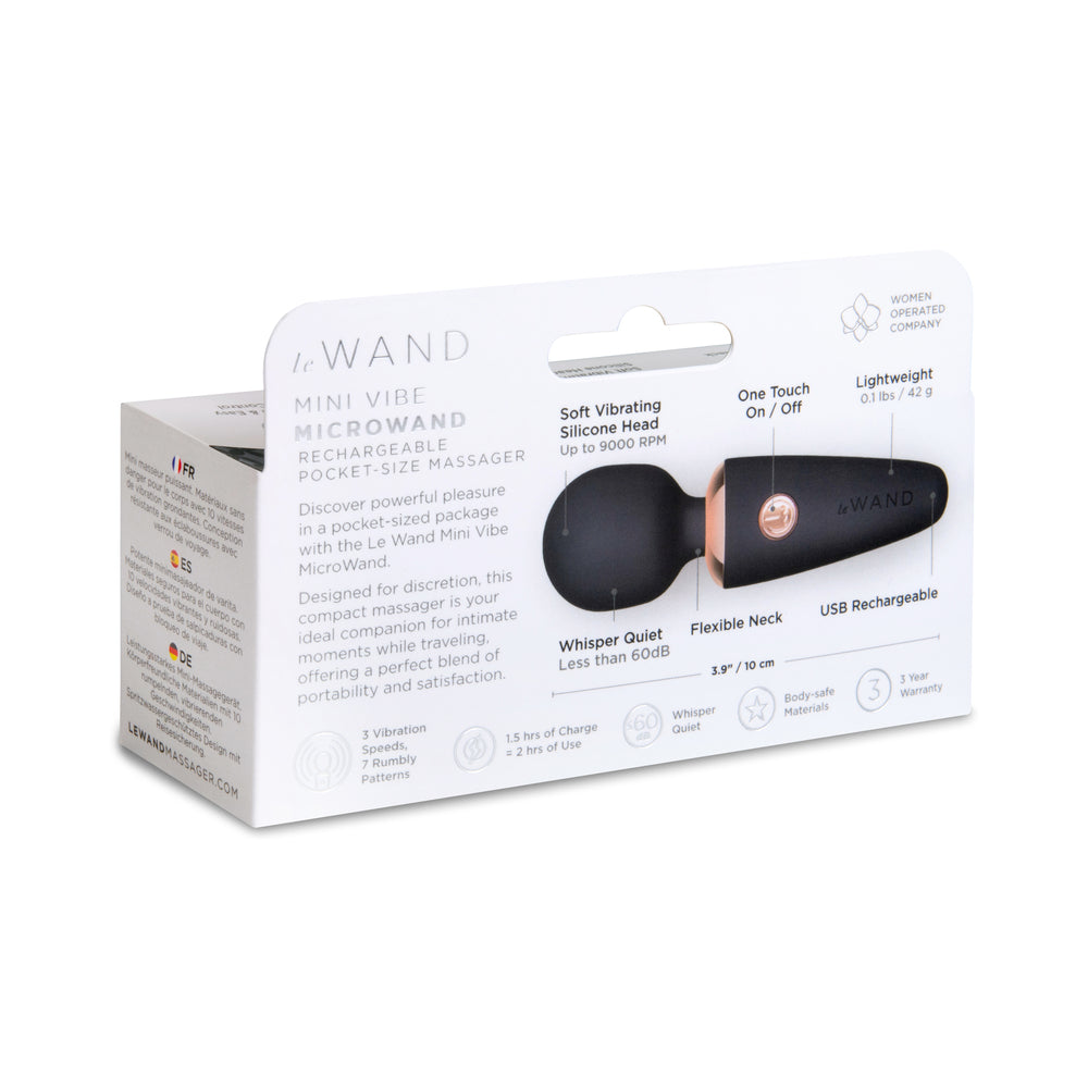 Le Wand Mini Micro Wand – Pocket-Sized Massager – Black