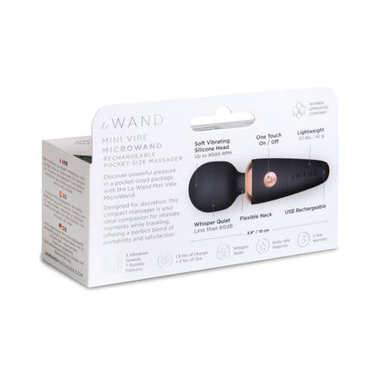 Le Wand Mini Micro Wand – Pocket-Sized Massager – Black