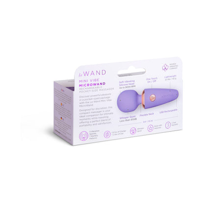 Le Wand Mini Vibe Micro Wand – Purple – Compact Massager with 3 Vibration Speeds and 7 Patterns
