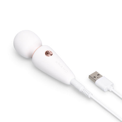Le Wand Mini Micro Wand Massager – White – 3 Vibration Speeds, 7 Patterns