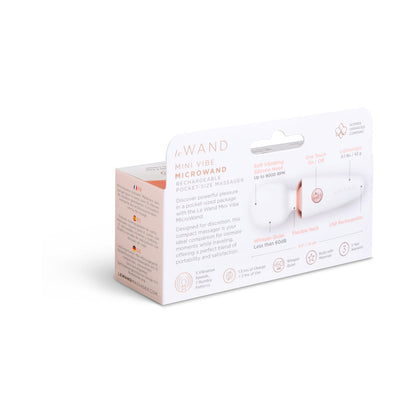 Le Wand Mini Micro Wand Massager – White – 3 Vibration Speeds, 7 Patterns
