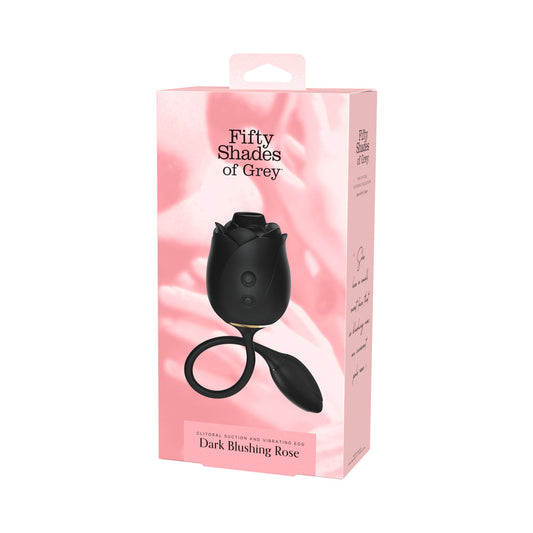 Fifty Shades of Grey Dark Blushing Rose Dual Stimulator with Pleasure Air Technology - Black