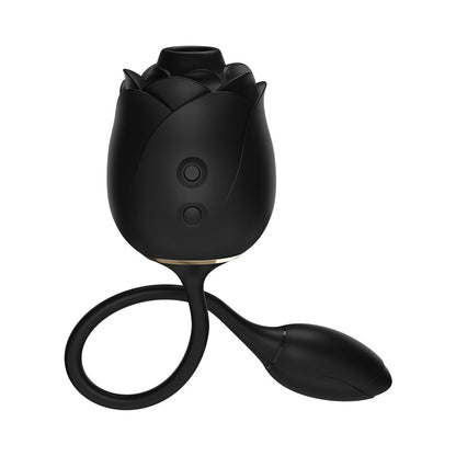 Fifty Shades of Grey Dark Blushing Rose Dual Stimulator with Pleasure Air Technology - Black