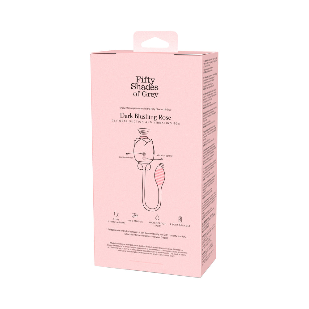 Fifty Shades of Grey Dark Blushing Rose Dual Stimulator with Pleasure Air Technology - Black