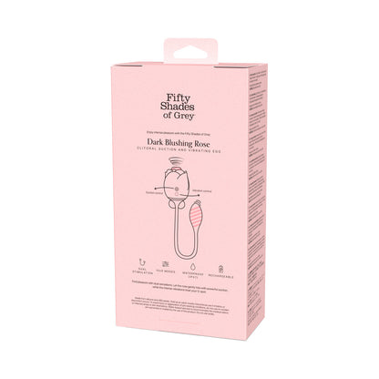 Fifty Shades of Grey Dark Blushing Rose Dual Stimulator with Pleasure Air Technology - Black