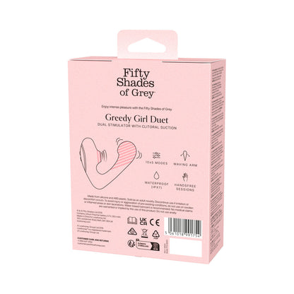 Fifty Shades of Grey Greedy Girl Duet Dual Stimulator with Pleasure Air Technology - Black