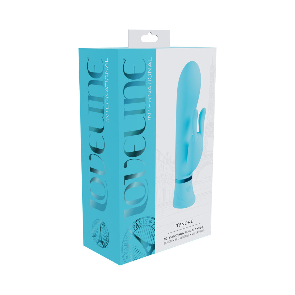 Loveline Tendre Rechargeable Silicone Rabbit Vibrator – Blue