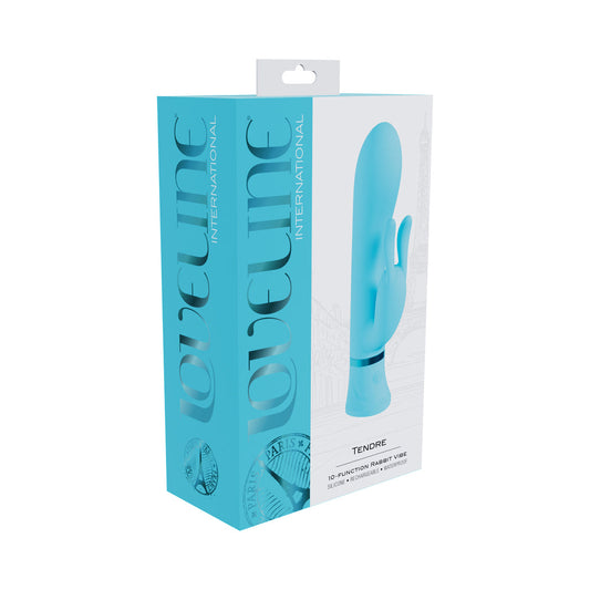 Loveline Tendre Rechargeable Silicone Rabbit Vibrator – Blue