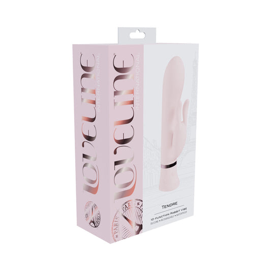 Loveline Tendre Rechargeable Silicone Rabbit Vibrator – Light Pink