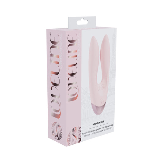Loveline Amour Rechargeable Silicone Dual Motor Vibrator - Light Pink
