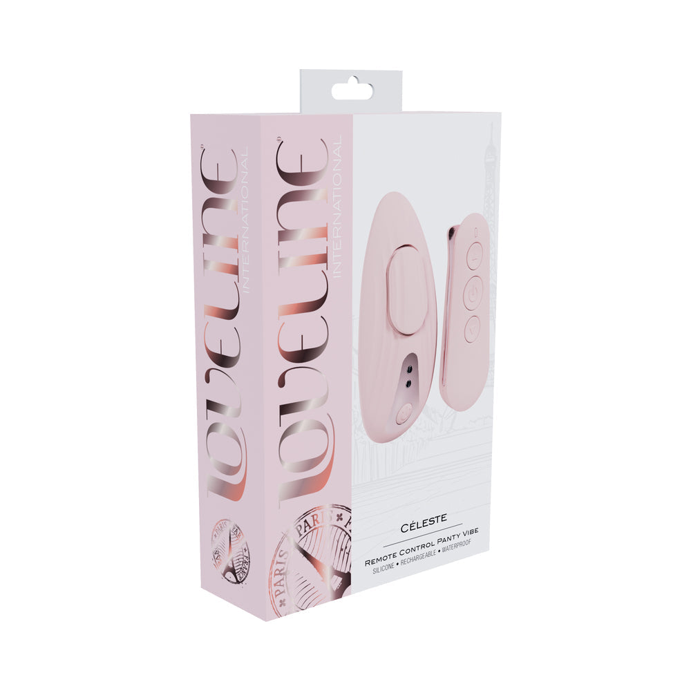 Loveline Céleste Rechargeable Silicone Remote Control Panty Vibrator – Light Pink