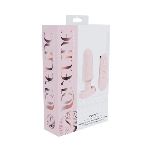 Loveline Velvet Rechargeable Silicone Remote Control Vibrating Plug – Light Pink