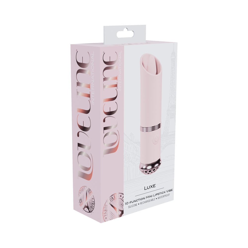 Loveline Luxe Rechargeable Silicone Mini Lipstick Vibrator – Light Pink