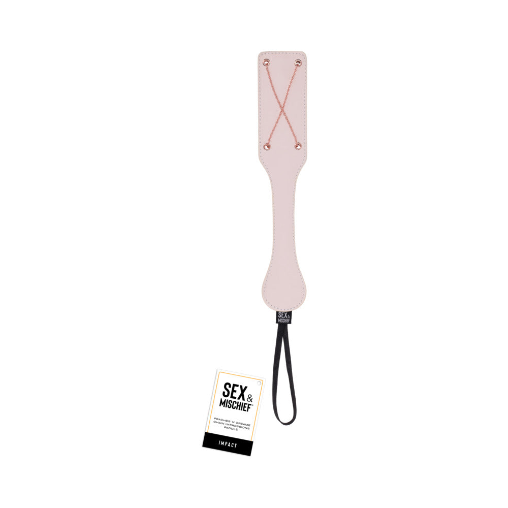 Sportsheets Peaches ''N CreaMe Chain Impressions Paddle – Light Pink