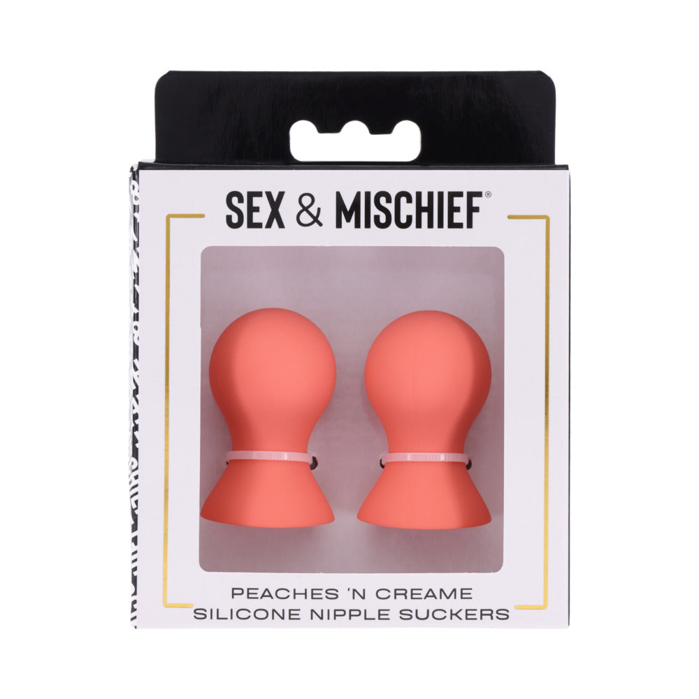 Sportsheets Peaches ''N CreaMe Silicone Nipple Suckers – Orange