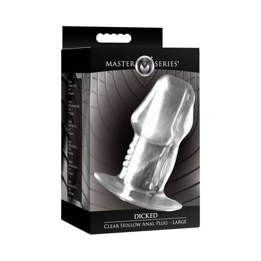 Master Series Dicked Clear Hollow Anal Plug – Large – Clear