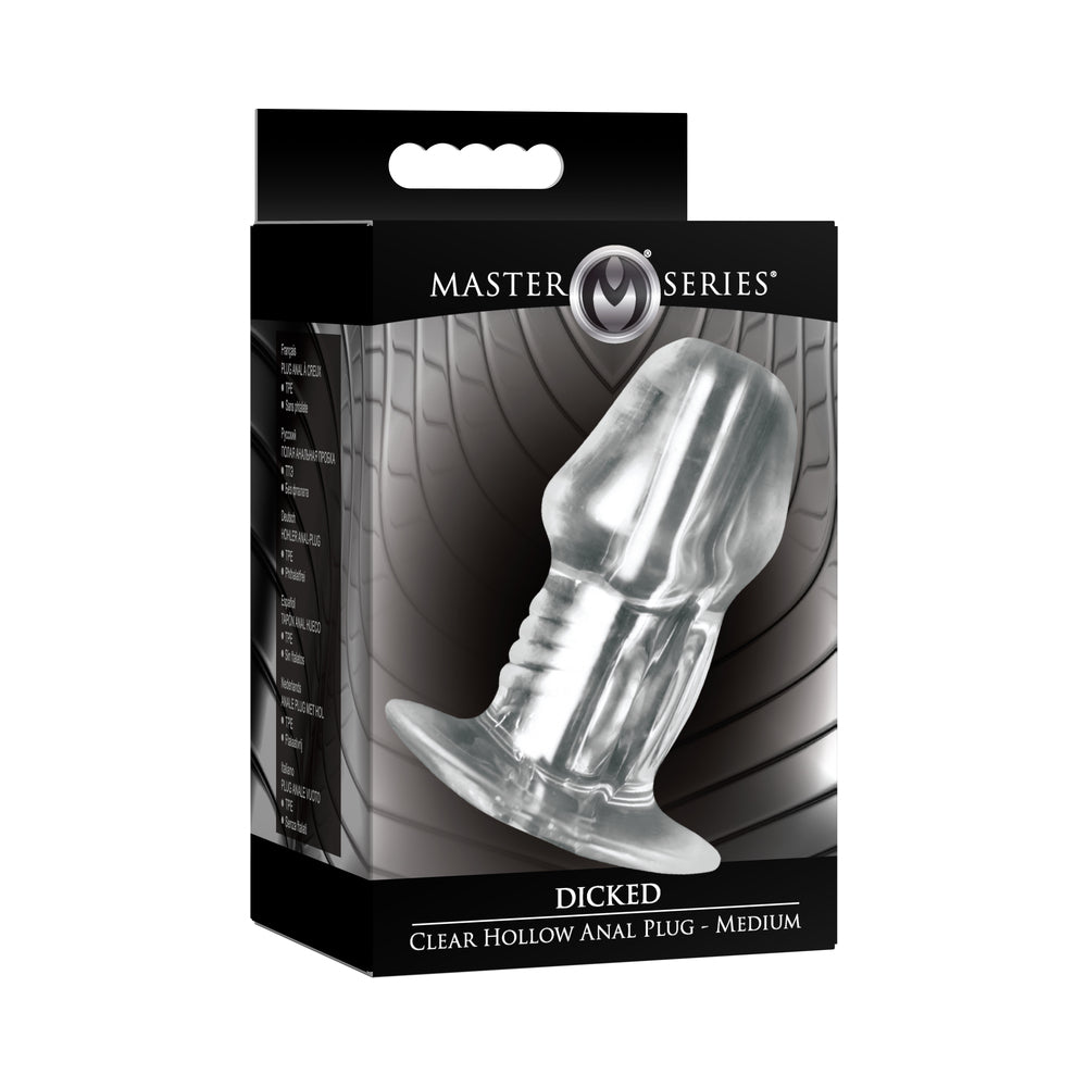 Master Series Dicked Clear Hollow Anal Plug – Medium, Transparent