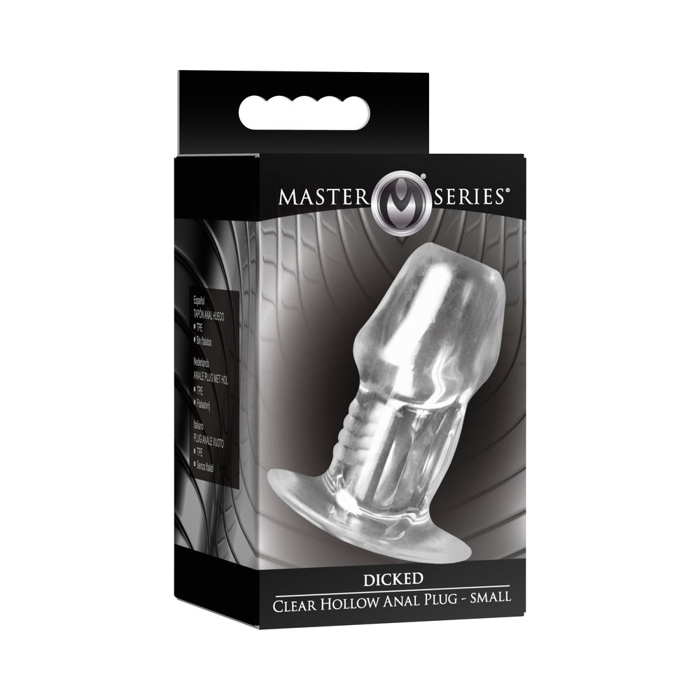 Master Series Dicked Clear Hollow Anal Plug – Small, Transparent