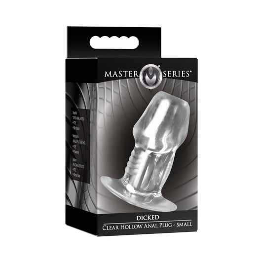 Master Series Dicked Clear Hollow Anal Plug – Small, Transparent