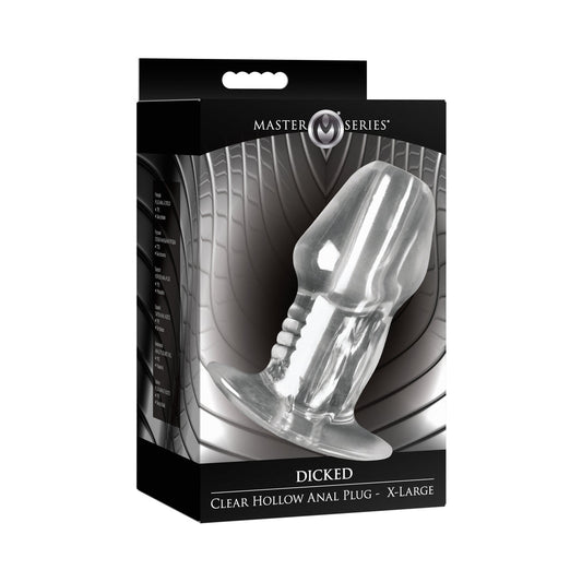 Master Series Dicked Clear Hollow Anal Plug – XL – Transparent