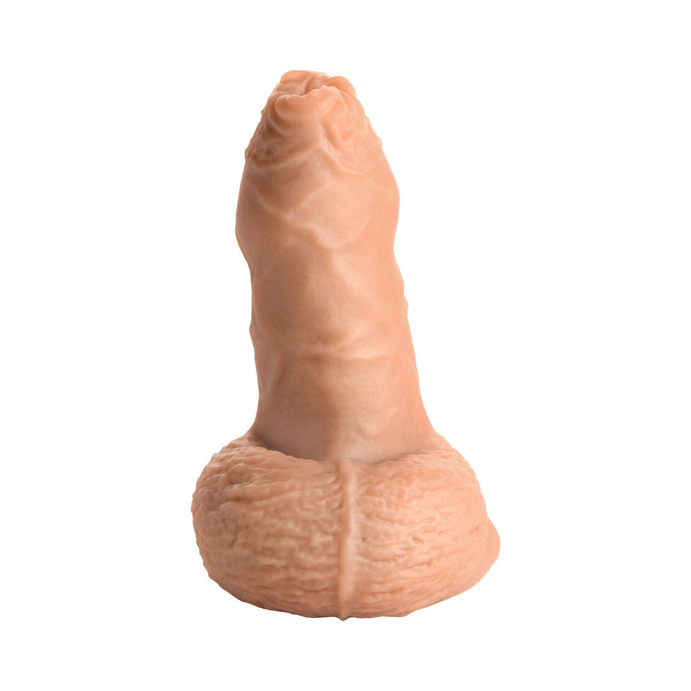 XR Brands Silicone Packer 5.1 in. Uncut Medium Dildo – Tan