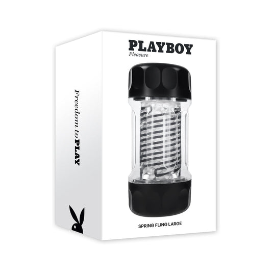 Playboy Spring Fling Large Stroker with Twisting and Tightening Function – Clear