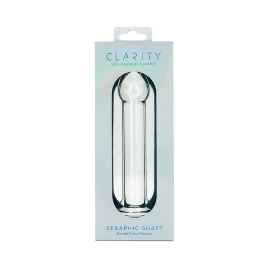 Clarity Seraphic Shaft Glass Dildo – Clear – 6.6in Insertable Length